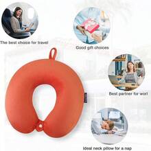 Orange Foam Velvet Travel Neck Pillow Airplane Car Train - 橘色 - 查看 4