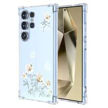 Case For, Transparent Case With Aesthetic Butterfly And Flower Designs, Anti-Yellow Soft Silicone Slim Anti-Shock Anti-Scratch TPU Bumper Case - 三星 Galaxy S25 Ultra - 查看 9