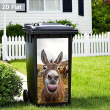 1 buah Stiker Tempat Sampah Datar 2D Perekat Diri, Stiker Tempat Sampah Keledai Lucu, Stiker Hewan Ternak Konyol, Dekorasi Tempat Sampah Luar Ruangan Tahan Air, Dekorasi DIY Halaman yang Lucu, Bahan PVC, Mudah Dikupas dan Ditempel, Stiker Seni Datar, Penyimpanan Dapur - A - View 5