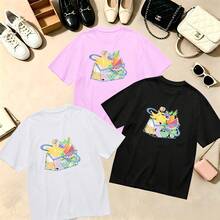 Choose One Of The Three Sets Women's T-Shirt Kawaii Fruit Bag Print 100% Cotton Oversized Soft Breathable Casual Crewneck Short Sleeve Top Summer Vibes Streetwear Aesthetic - 粉色 - 查看 11