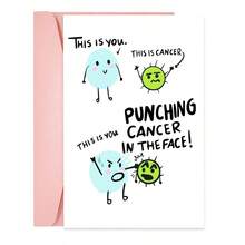 1PC Funny "You Vs Cancer" Support Card, Humorous Illustration, Perfect For Cheer Up & Get Well Soon For Friends Going Through Treatment - Multicolor - View 9
