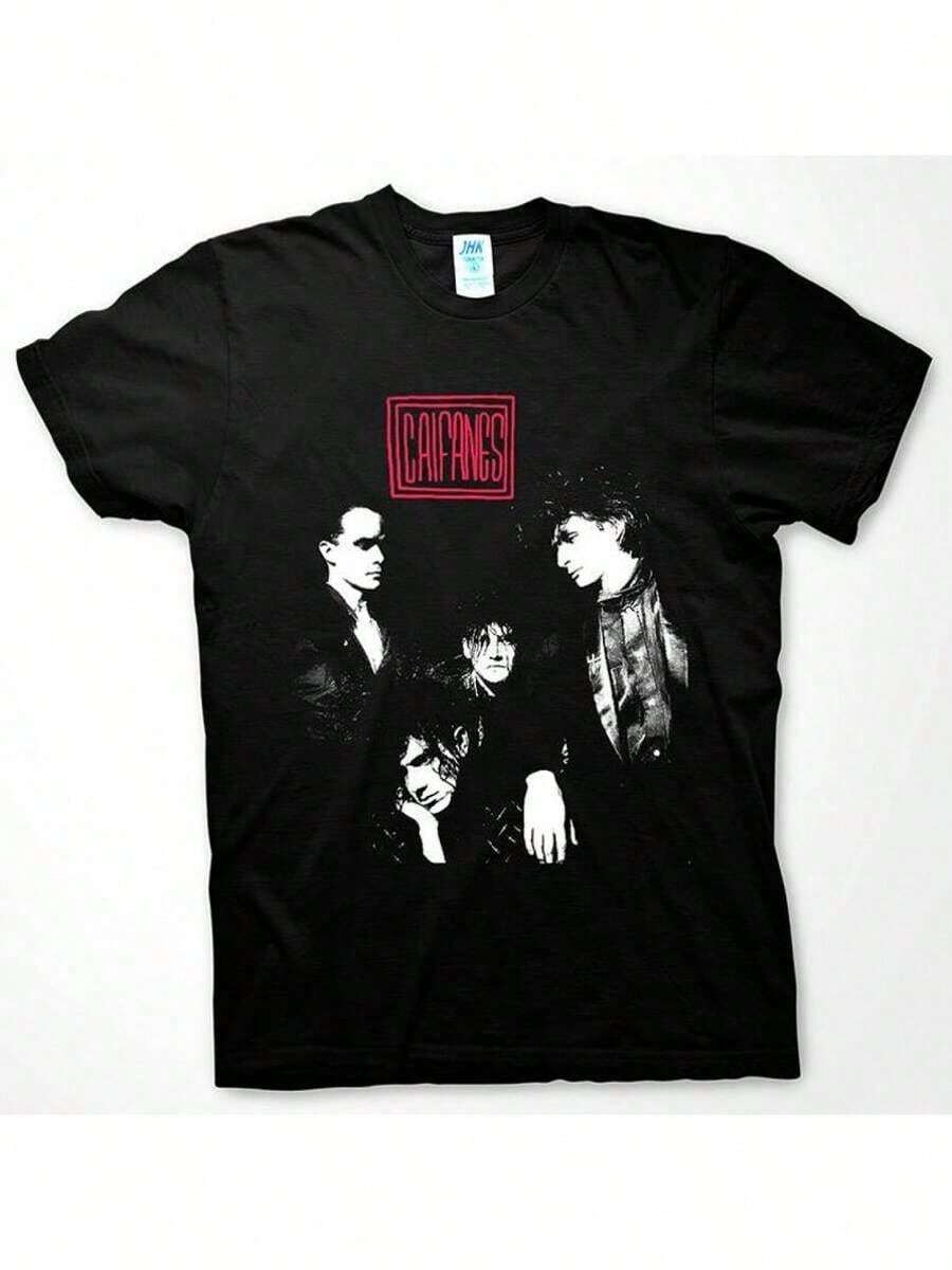Caifanes Men's T-Shirts - 100% Cotton, Casual Crew Neck T-Shirt, Short Sleeve, Regular Fit, Knit Fabric, Unisex Non-Stretch T-Shirt YRE2 - 黑色 - 查看 1