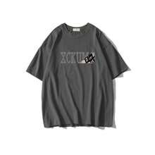 Camiseta casual de manga corta estilo americano 2026 para hombre y mujer, ropa de calle de moda primavera/verano, corte holgado. - Negro - Ver 11