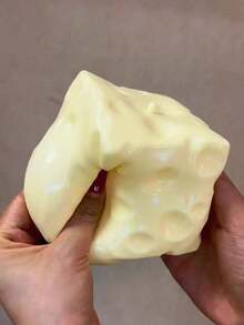 1pc 7cm Jumbo Cube Stress Ball Big Cheese Shapeable SqueezeBall Non-Bounce Fidget Toy ASMR Sensory Anti-Stress Gift,Soft And Realistic Stress Relief Ball, Creative Stress Relief Gadget, Suitable For Holiday, Birthday - Multicolor - View 1