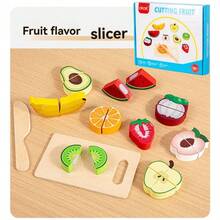 1 Set Wooden Pretend Play Cutting Fruit & Vegetable Toy, Educational Cooking Playset, Gift For Kids - Multicolor - View 11
