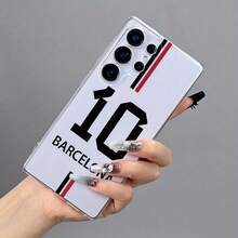 Transparent Phone Case With Barcelona Design - Durable And Scratch-Resistant | Non-Slip Glossy Surface | Shock And Drop Resistant | Camera Protector | Soft TPU Case With UV Print For Samsung 25/S24/S20FE/S21FE/S23/A52/A54/A53/A14/A25/A34/A32/A05S/A15 - Premium Style For A Perfect Mobile Look - 混合色 1 - 查看 5