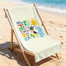 Peanuts Snoopy "Spring Has Sprung" Floral Beach Towel With Colorful Spring Flowers & Sun Print Ultra Soft Beach Towel, Perfect For Pool, Summer Beach And Travel - A - View 1