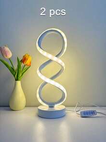 Lampu Malam LED Kreatif Artistik Double Helix Lampu Meja Minimalis Modern Gaya Nordik Rendering Warna Tinggi Hemat Energi Lampu Meja Samping Tempat Tidur Cahaya Lembut Anti Silau Melindungi Mata Lampu Baca Kamar Tidur Hangat Romantis Suasana Personalisasi - lampu meja - View 15