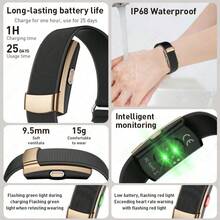 Gelang Pintar LIGE Terbaru yang Modis, 100+ Mode Latihan, Desain Tanpa Layar, Tahan Air, Berbagai Mode Olahraga, Rekaman Pelacakan Olahraga, Pemantauan Tidur - Hitam - View 6