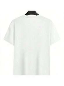 Designer  Pure Cotton Unisex Short-Sleeve T-Shirt, Summer Loose-Fit Round-Neck T-Shirt, Summer T Shirts, Tops For Women - White - View 4
