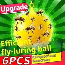 6 Packaging/ Summer Insect Ball| Premium Plastic Fly Trap (Non-Electric/ Long-Lasting) Hanging Type, Suitable For Fruit Flies, Wasps, Mosquitoes, Suitable For Homes, Gardens, Orchards, Farms, Parks, Summer Vegetable Fields, Indoor And Outdoor Use - 6 片裝超值裝黏蟲板 - 查看 2