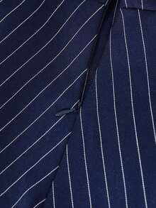 MEXGlowEve Vestido azul marino a rayas con cuello de contraste y cintura en línea A, encantador y elegante para uso diario, vacaciones, moda de citas, estilo francés retro y versátil, de manga larga y sin mangas, nuevo vestido camisa azul marino para primavera y veranoMEX ZT5D - Multicolor 2 - Ver 4