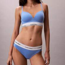 Calvin Klein Icon Cotton Modal Plunge Bra QF8502 Underwear  Women  Bras + Bralettes Underwear Sleepwear - Blue Descent - 查看 4