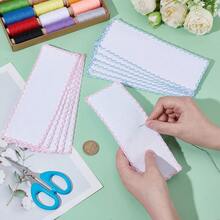 Letsinstyle 12 Pcs Blank Cross Stitch Bookmark, 28 X 75 Inch Scallop Embroidery Edged Cross Stitch Book Marks, Aida Fabric Edged Bookmarks For Needlwork Craft Supply - White - View 4