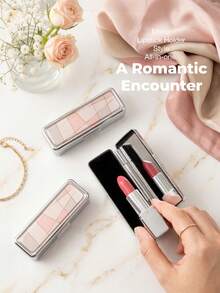 1 PC Silver-Plated Rectangular Lipstick Organiser With Make-Up Mirror – Mini Make-Up Mirror, Multi-Functional Storage Box (Classic Patterned Lipstick Organiser With Mirror; Doubles As A Jewellery Box And Jewellery Organiser - Multicolor - View 12