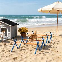 Adjustable Dog Jump Obstacle Training Set Portable Pet Agility Exercise Equipment - As Pic - View 6