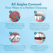 Quad Clean Floss Picks 4-In-1 With Tongue Scraper, Interdental Pik & Toothpick, Non-Shred Dyneema Thread, With Xylitol & Baking Soda, 50ct - 1 Foot (Pack Of 50) - View 5