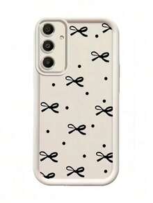 1 Piece Minimalist Creative Personalized Cute High-End Mobile Phone Case, Compatible With Samsung S25Ultra/S25Plus/S25/S25FE/S24Ultra/S24Plus/S24/S24FE/S23Ultra/S23FE/S23/S23+/S22Ultra/S22/S22+/S21Ultra/S21FE/S21/S21+/S20Ultra/S20FE/S20/S20+/A73/A72/A55/A54/A53/A52, Compatible With Redmi Note 14 Pro+ 5G, P30, Compatible With Honor X6b, Compatible With OPPO A74, Compatible With Realme C53, Compatible With Realme Narzo N53, With 2D Bow, Polka Dot, Eye, And Layered Design, International Version, Not The Domestic Version - 白色的 - 查看 4