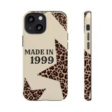 [Spedizione in 24h dalla Germania] Custodia per telefono personalizzata con stampa leopardata, cover con anno di nascita per iPhone 17 Pro, 16, 15, 14, 13, 12, S25, S24, S23, S22, A16, A26, Pixel 10, 9 Pro - consistenza satinata - Visualizzare 3