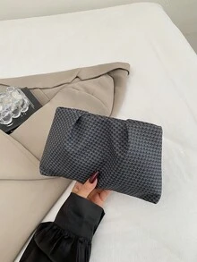 極簡休閒韓系女款信封手拿包 - 黑色 - 查看 11