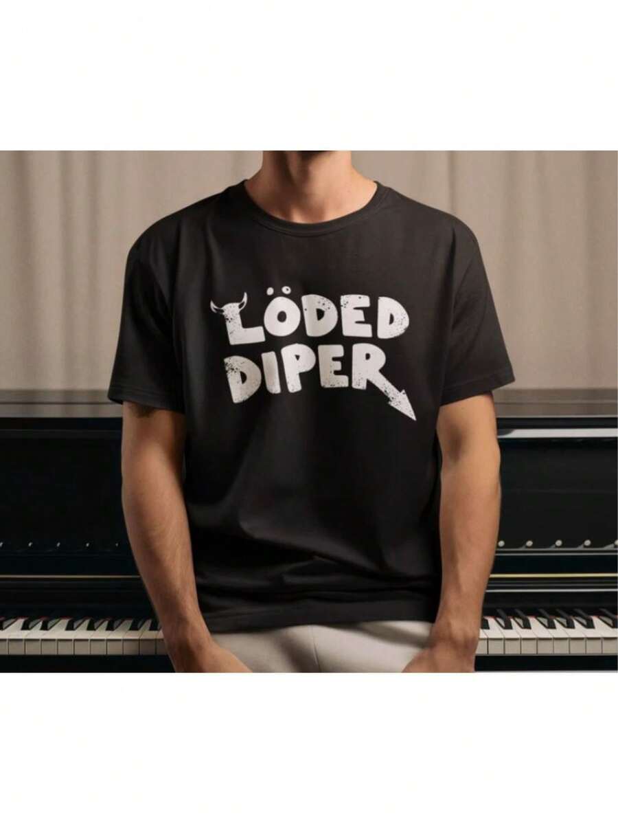 Loded Diaper unisex Heavy Cotton T-shirt Menswear Top - Noir - Voir 1