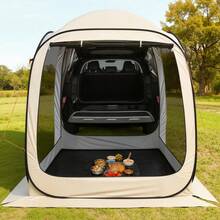 Screen House Tent, 6 X 6 Ft, 4-6 Person Pop Up SUV Tailgate Tent, Portable Screened In Canopy With Carry Bag, Netting Sides, For Car Camping, Garden, Patio, Backyard, Outdoor Activities, Beige - 6 x 6 ft, 4-6 Person SUV Tailgate Tent - 查看 1