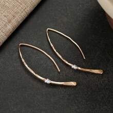Anting-anting Wanita Gaya Bohemian, Anting-anting Kurva Geometris Garis Halus yang Elegan, Serbaguna untuk Sehari-hari, Pesta, dan Berbagai Acara. - Emas - View 8