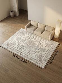 Light-Colored Vintage Bohemian Living Room Carpet.Suitable For Kitchen,Dining Room,Imitation Cashmere Rugs For Bedroom,Festival Decorative Carpet For Living Room,Indoor And Outdoor,Office,Lobby,Area Rug,Non Slip Door Mat,Bathroom Rug,Corridor,Carpet In Study And Esports Area. - Beige - View 7