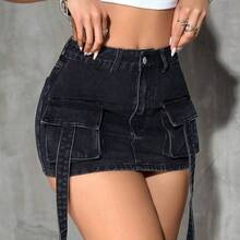 Women Denim Shorts - Negro01 - 查看 6