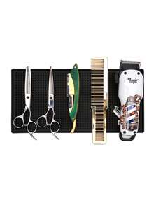 Hair Salon Tool Station Silicone Non-Slip Mat Storage Scissor Mat Bar Table Heat Insulation Mat Black Silicone Mat For Barbershop Use - Black - View 8