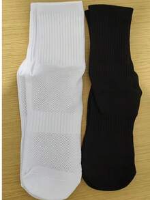 6 Pairs Anti-Slip Soccer Socks With Rubber Dots, Non-Slip Bottom Sports Socks, Suitable For Running, Football, Basketball, Fitness And Other Light Sports (6/4/3/1 Pairs Per Pack), Batch Differences May Cause Color Variations - Multicolor - View 5