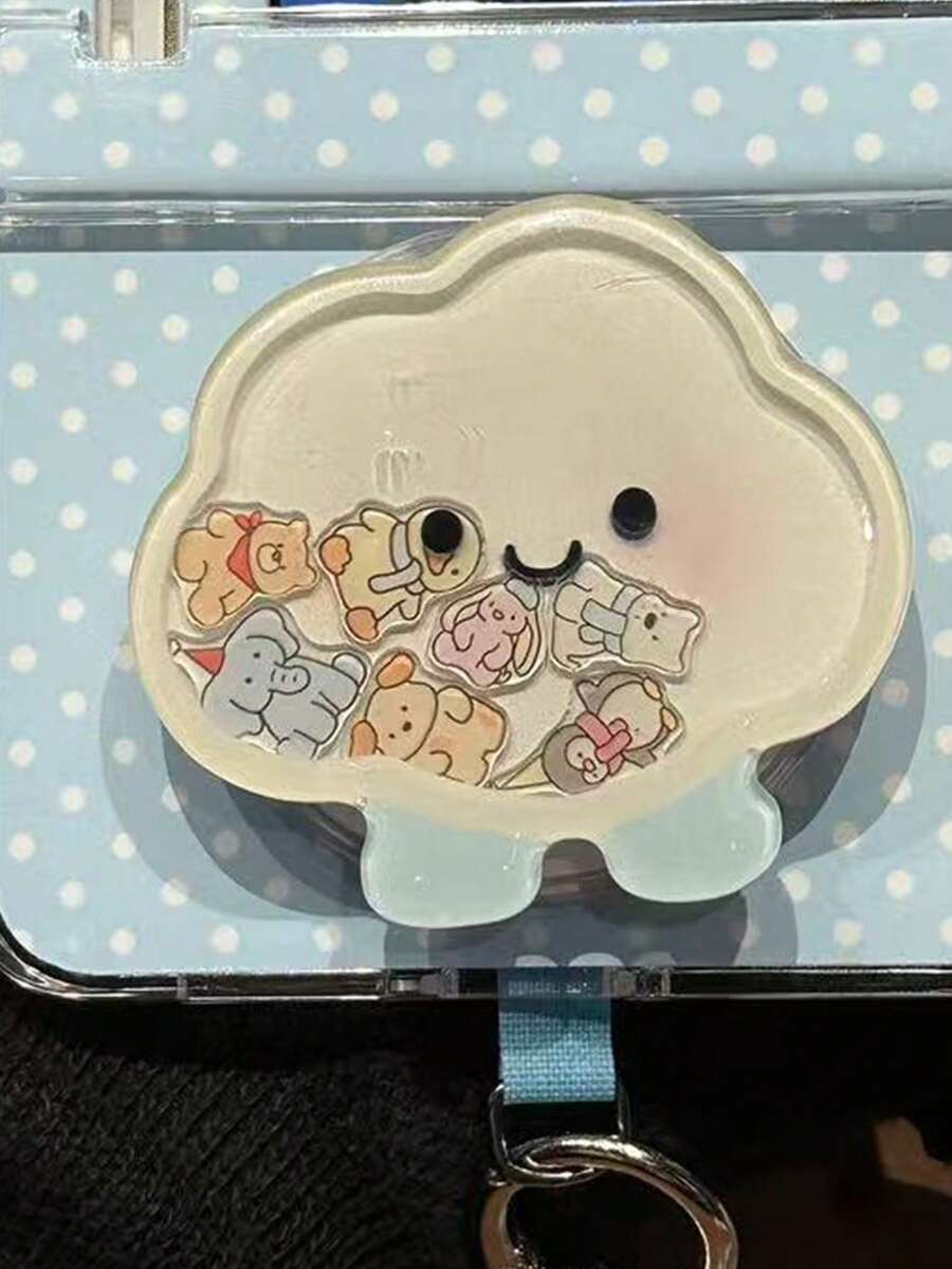 1 pieza Soporte de escritorio telescópico magnético con diseño de nube de dibujos animados, adecuado como regalo de vacaciones para hermanas, novias y compañeras de clase (se usa con anillo magnético para mayor y estabilidad) - Nubes - Ver 1