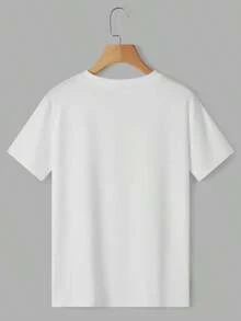 Camiseta de cuello redondo sólida - Blanco - Ver 2