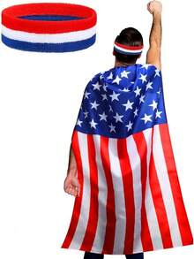 American Cape USA Patriotic Costume Accessory Headband 4th Of July Independence Day Celebration Adult Men Women - 1 - View 6