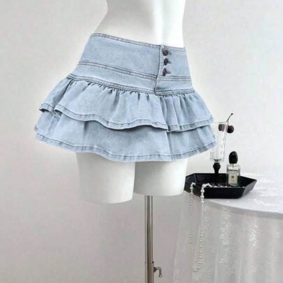 Women Denim Shorts - Light Wash - View 1