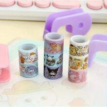 Bộ 9+1 cuộn băng dính Washi mini hình Sanrio dễ thương kèm hộp đựng, nhãn dán sổ tay DIY, băng dính Washi kiểu dáng đáng yêu dành cho học sinh, lý tưởng cho việc làm album ảnh, trang trí thủ công hàng ngày, quà tặng hoàn hảo cho mùa tựu trường, quà sinh nhật, quà tặng tiệc tùng và quà Giáng sinh. - Hình chữ nhật - Xem 9