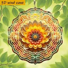 3D 1pc Blooming Colorful Flower, 10in*10in With Rotating Hook, 360° DIY Creative Wind Spinner Set, Wind Powered Rotation, Easy Installation, Suitable For Christmas, Halloween, And Other Holiday Gifts (Pendant Not Included), Random Style - A - View 9