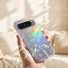 Gradient Laser Heart Pattern Pixel 9 9Pro XL 9A 10 10ProXL 10Pro 10A 11/11Pro 11Pro XL Phone Case Glitter Shockproof Protective Cover - Laser Heart - View 4