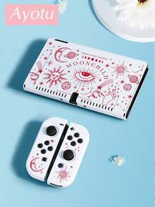 Ayotu 1件 日月星圖案 相容於 Switch2/Switch NS/Switch OLED 遊戲主機保護殼，新一代 TPU 軟殼，通用遊戲控制器保護套，Switch 控制器保護殼，Switch 遊戲配件，防摔、防滑、防刮，時尚，秋季浪漫/返校禮物/情人節禮物/聖誕禮物/萬聖節禮物 - 彩色 - 查看 17