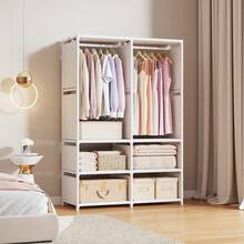 1pc Freestanding Wardrobe Closet, Open-Style Clothes Rack For Bedroom, Rental Home Storage, Dust-Proof Garment Organizer With Large Capacity For Hanging And Stacking Clothes - Multicolor - View 8