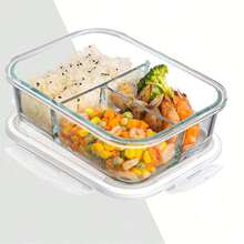 Food Storage Containers - Meal Prep Containers For Office, Back To School, Portable, Outdoor Lunch Glass Food Storage Containers With Lids, Stackable, Airtight Glass Meal Prep Containers, Freezer To Oven , Upgraded Snap Lock Transparent Food Salad Fruit PET Bento Lunch Boxes - View 5
