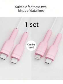 矽膠電纜保護套，耐用且時尚，防止電纜斷裂和斷開，適用於保護 Apple、Android 手機、充電器、電纜、Apple 和充電器，電線保護套，防彎曲 - 彩色 - 查看 14