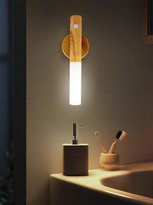 1/2 chiếc đèn ngủ cảm biến, đèn tường từ tính, đèn LED dán tường sạc USB, đèn cầu thang không dây, đèn tường gỗ trong nhà, đèn tủ quần áo, đèn hành lang cầu thang - Nhiều màu - Xem 5