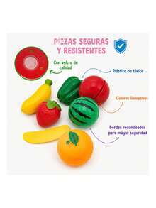 Toy Fruit And Vegetable Set With Knife, 7 Pieces - Multicolor - View 10