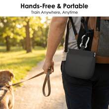 Pet Dog Training Fanny Pack, Silicone Dog Snack Bag, Stainless Steel Hook Can Be Hung Around The Waist, Schoolbag, Leash Is Easy To Carry, And It Is Necessary For Training And Going Out. - Black - View 5