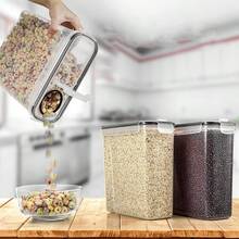 Ensemble de 4/8 récipients de conservation des aliments, boîtes de rangement hermétiques en plastique avec couvercle, boîtes à muesli, accessoires de cuisine, boîtes de conservation des épices, adaptées aux réfrigérateurs, armoires, farine, sucre, pâtes, nourriture pour animaux, céréales, usage polyvalent - Übersicht 7