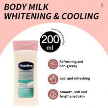 1瓶200ml Vaseline美白涼感身體乳液，含菸鹼醯胺+涼感成分，不油膩，保濕，適合夏季油性與暗沉肌膚 - 身體乳200ml 美白清涼 - 查看 6