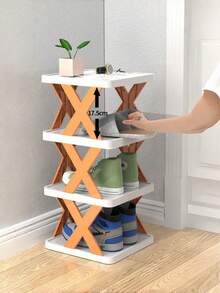 Estantería para zapatos plegable en forma de X multicolor, estantería para zapatos de varias capas para espacios estrechos, estantería para zapatos para el hogar, dormitorio y entrada, esencial para alquiler, herramienta de almacenamiento, organizador de almacenamiento de zapatos independiente DIY, adecuado para uso en la entrada, esencial para la vuelta a la escuela y la mudanza - Multicolor - Ver 8