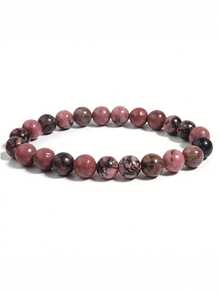 YAUKIA Bracelet d'amour en rhodonite de mode pour femmes, compassion, réduction et suppression de l'anxiété, très apprécié pour sa capacité à harmoniser l'esprit et l'âme, pour femmes et hommes, bijou cadeau parfait (4/6/8/10 mm) - Multicolore - Voir 11