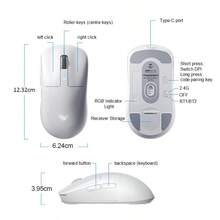 AULA SC680 Professional Gaming Mouse, 3‑Mode Connection, PAW3395 Sensor, Adjustable DPI, Customizable Macro Keys, RGB Lighting, Wear‑Resistant Silent Clicks. For Gaming & Office, Compatible With Windows, IOS, Android, Universal Computer Peripheral. - View 10